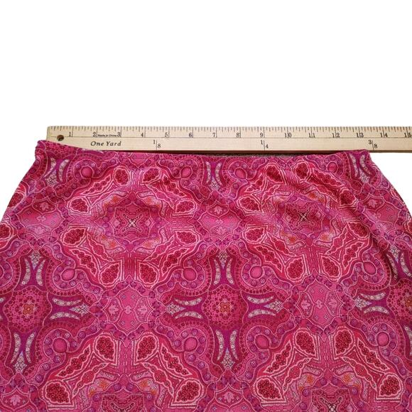 Exact Change Vintage Red Pink Skirt Size Medium Polyester Summer - Picture 5 of 6
